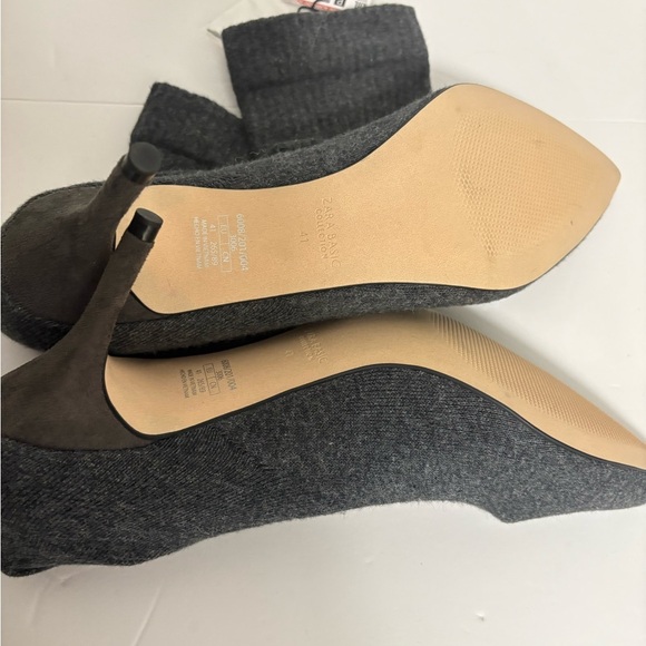 Zara Charcoal Heeled Boots - Picture 6 of 7